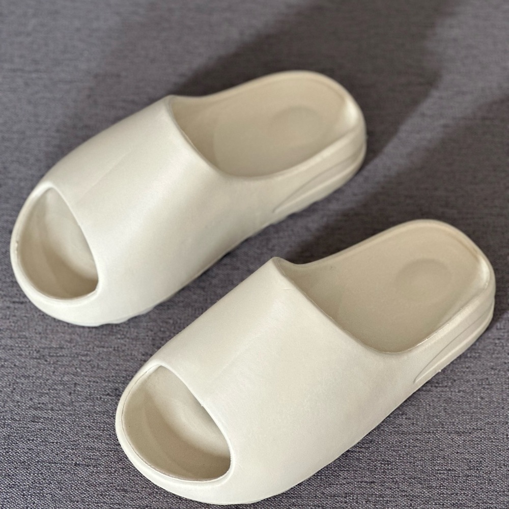 Cream Stepper Slide Sandals